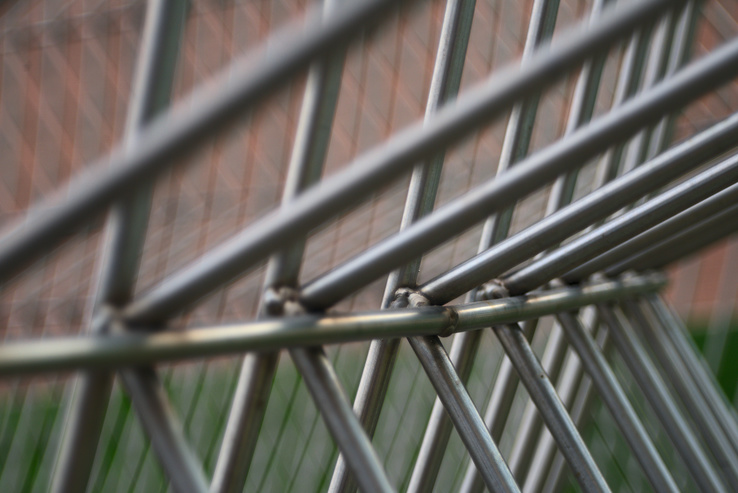 Close up of the metal sphere's construction
